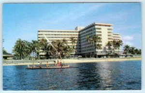 SANUR, BALI Indonesia ~ HOTEL BALI BEACH from Water c1960s-70s Roadside Postcard