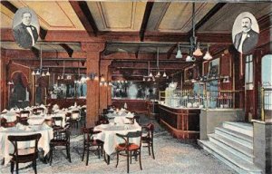Old Louvre SAN FRANCISCO Gents Grill Restaurant Interior c1910s Vintage Postcard