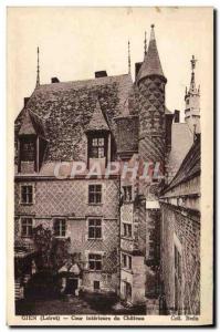 Old Postcard Gien Inner Court Du Chateau