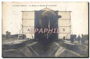 Old Postcard Jet Aviation Airship Zeppelin military ballooning The storage ha...