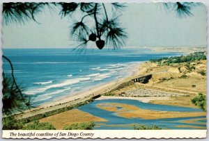 The Beautiful Coastline Of San Diego County California Beaches Blue Postcard