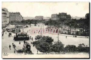 Old Postcard Paris Panorama of the Place d & # 39Italie Tramway