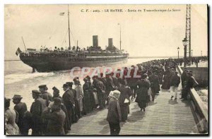 Old Postcard Boat Le Havre Output Transatlantic Savoy