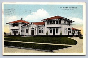 J97/ Ashland Ohio Postcard c1910 T. W. Miller Residence 338