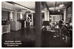 Vintage Telephone Center, Cushing General Hospital, Framingham, MA Postcard