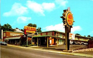 Luray, VA Virginia  INTOWN MOTEL & RESTAURANT Roadside VINTAGE Chrome Postcard