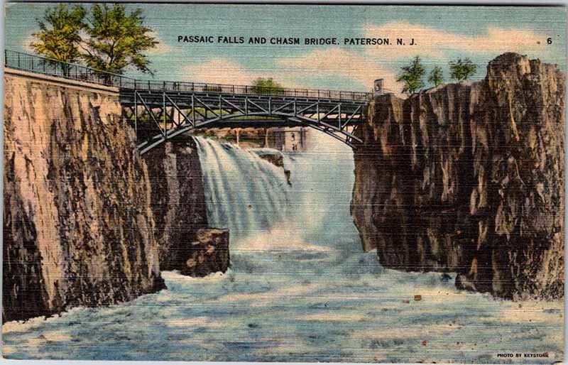 Postcard BRIDGE SCENE Paterson New Jersey NJ AN1975