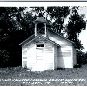 c1950s Allison, IA RPPC Historic Country Pioneer School House Butler Co PC A105