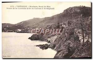 Old Postcard Theoule Rocks Seaside Corniche Road d & # 39Or of Cannes St Raphael