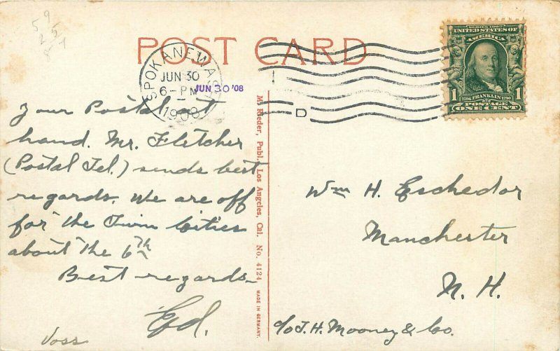 Vintage Postcard Flat Head Indians Watching the Races at Interstate Fair Spokane