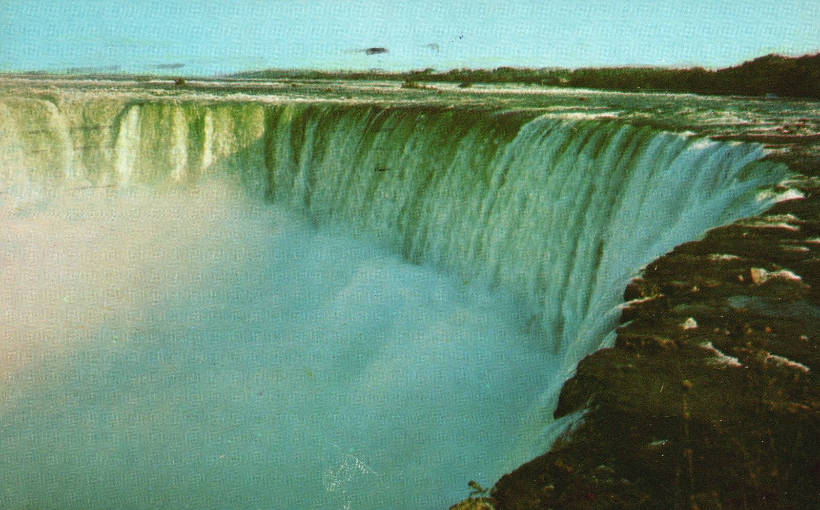 Vintage Postcard 1957 Horseshoe Falls From The Park General Area