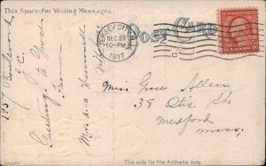 Christmas Children Bell Lantern Embossed c1910s Postcard