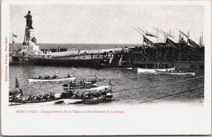 Egypt Port Said Inauguration de la Statue a Ferdinand de Lesseps Postcard C126