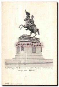 Old Postcard Wien rzherzog Xarl Reiterstatue