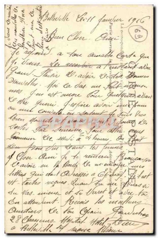 Old Postcard Belleville sur Saone Institution miss Collin