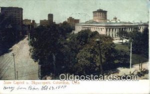 Columbus, Ohio, OH State Capital USA 1908 light wear writing on front, postal...