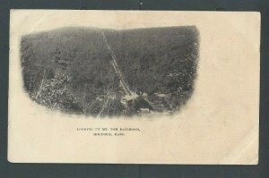 1903 Post Card Holyoke MA Looking Up Mt Tom Railroad UDB