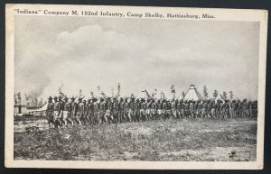 Mint USA Real Picture Postcard Indiana Company M 152nd Infantry Camp Shelby