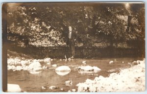 x12 MIXED LOT c1910s Outdoor People RPPC Amateur Photo Postcards Farm A175