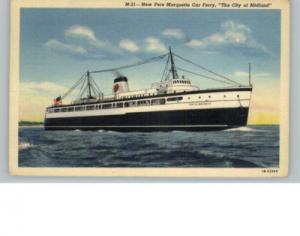 STEAMER STEAMSHIP Car Ferry Old Postcard