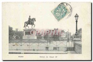 Postcard Old Paris Statue of Henri IV