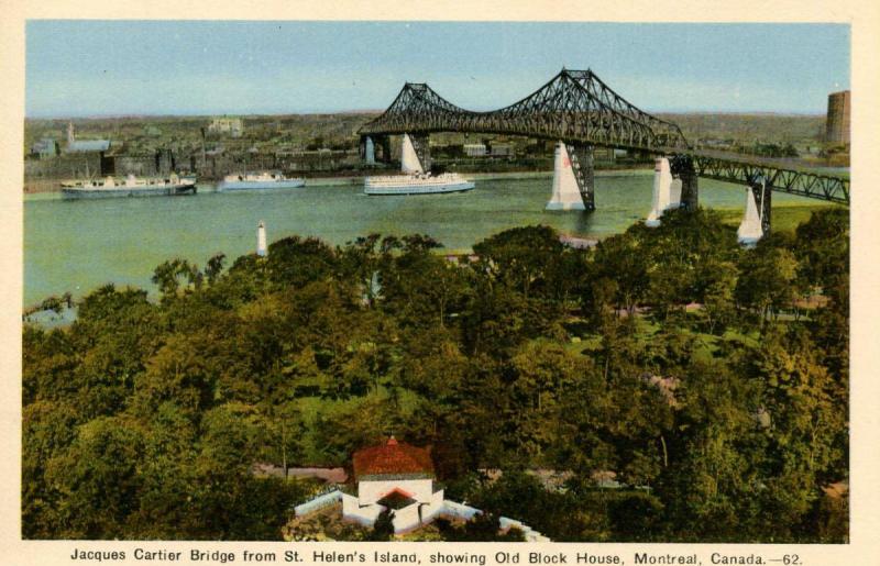 Canada - Quebec, Montreal. Jacques-Cartier Bridge from St Helen's Island