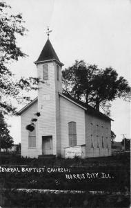 Norris City Illinois~General Baptist Church~Weather Vane~White County~1908 RPPC