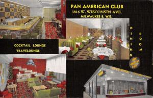 Milwaukee Wisconsin Pan American Club Multiview Linen Antique Postcard K20940 