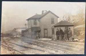 Mint Usa Real Picture Postcard Scale House Railway Station Holloway OH