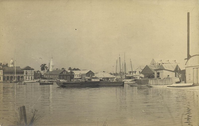 british honduras, BELIZE, Panorama from the Water (1910s) Frank Read RPPC (1)