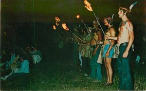 Michigan Columbiaville Camp Midicha Ceremony 1960s Artvue Postcard 22-5058