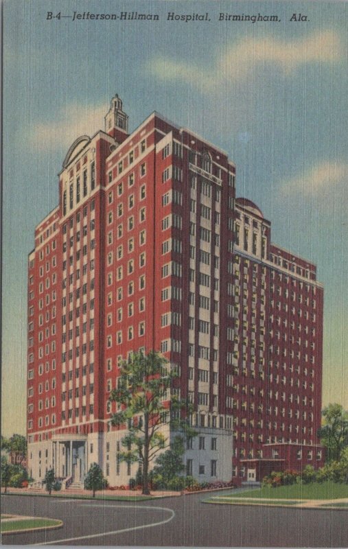 Postcard Jefferson Hillman Hospital Birmingham AL