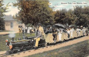 Lake Manawa Iowa Mini Train Bowling Alley Vintage Postcard AA19847