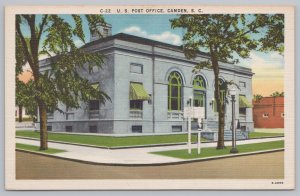 Linen~Camden South Carolina~US Post Office~Vintage Postcard