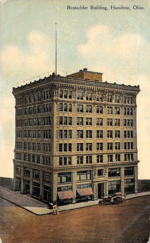 RENTSCHLER BUILDING Hamilton, Ohio Butler County c1910s Vintage Postcard