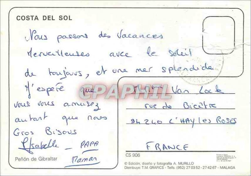 Postcard Modern Penon de Gibraltar Costa del Sol