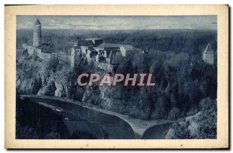 Old Postcard Hrad Zvikov Stok Vltavy S Otavou