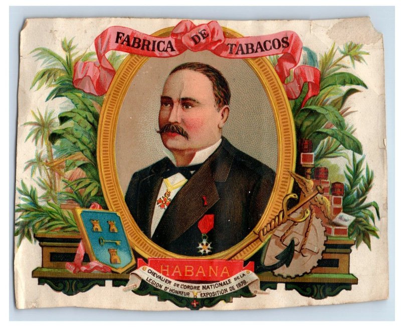 1870's 1878 World's Fair Expo Cigar Box Label #6KE
