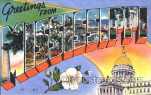 Large Letter State Greetings From Mississippi Unused 