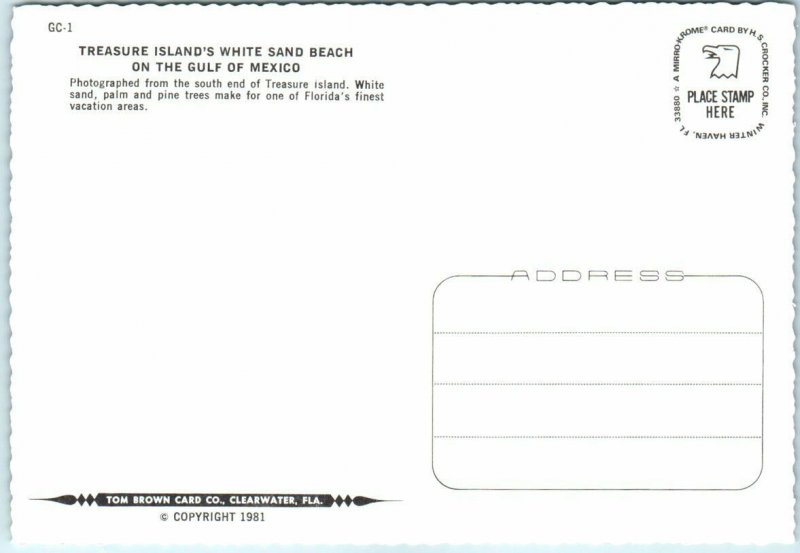 Postcard - Treasure Island, Florida 