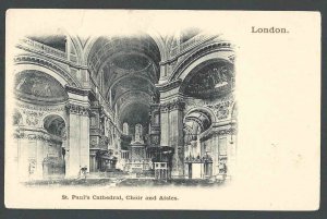 Ca 1902 PPC* London Saint Pauls Cathedral Choir & Aisles Mint UDB