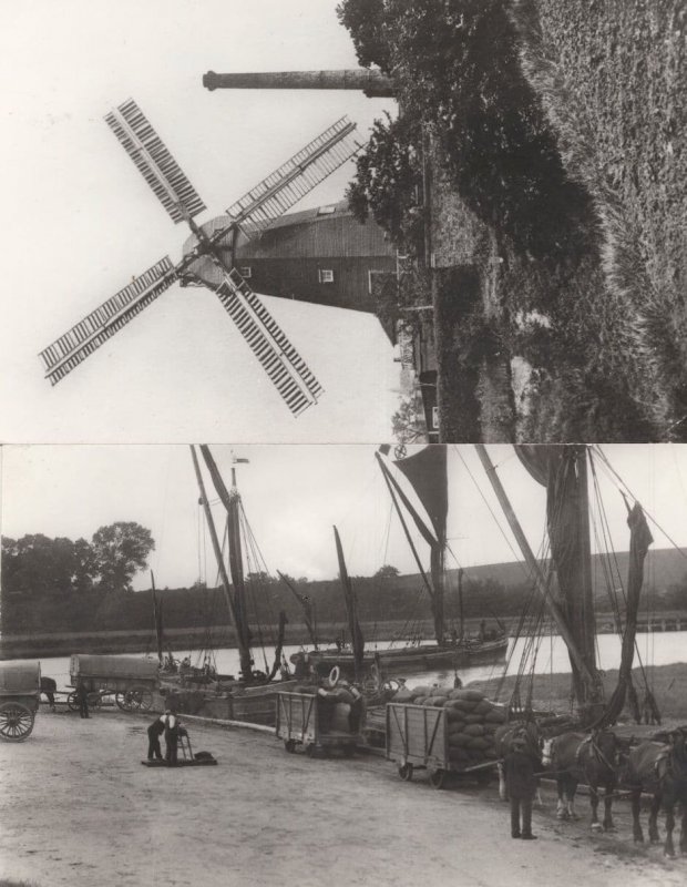 Powder Barges Preston Mill 2x Faversham RPC Postcard s Europe