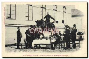 Old Postcard Horse Equestrian Saumur Last diner or lunch interrupted