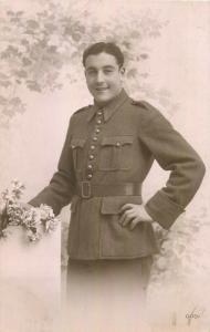 France patriotic military man portrait soldier uniform postcard