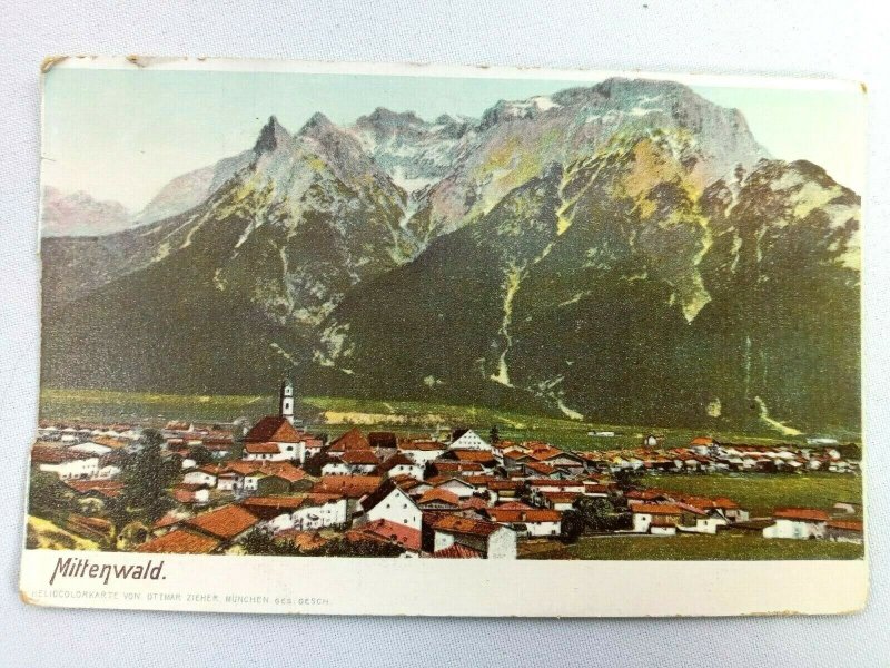 Vintage Postcard Mittenwald Heliocolorkarte Von Ottmar Zieher Munchen Ges Gesch