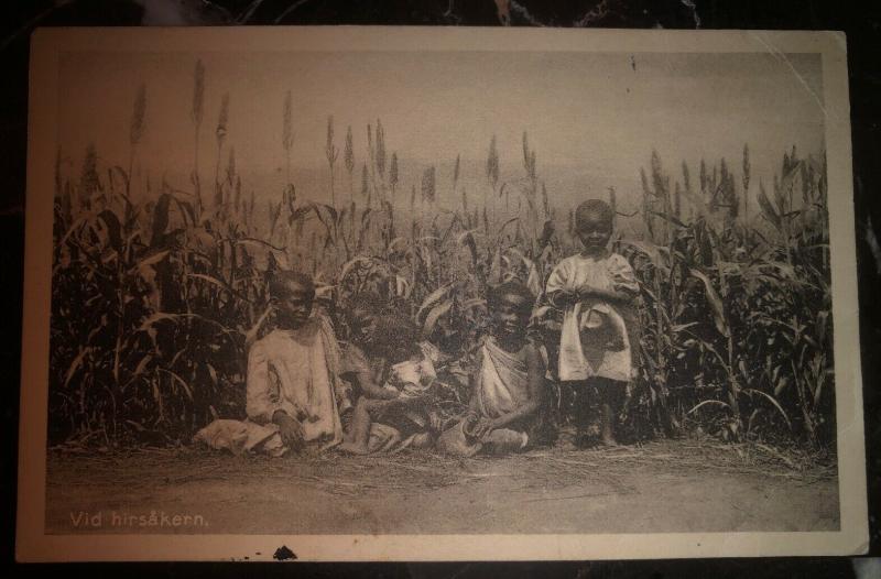 Mint Sweden Postcard Black Americana RPPC African Kids On The Field