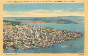 United States San Francisco Bay Downtown Business District and Golden Gate linen 