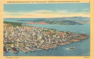United States San Francisco Bay Downtown Business District and Golden Gate linen