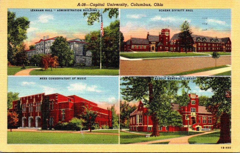 Ohio Columbus Capital University Multi View 1947 Curteich