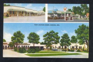 CABOOL MISSOURI TOD;S MOTOR COURT TEXACO GAS STATION ADVERTISING POSTCARD